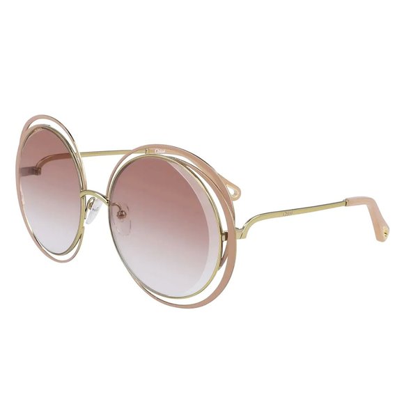 NEW Chloé Carlina 59mm Round Gradient Overlapping Infinity Ring Frame Sunglasses - Picture 4 of 8